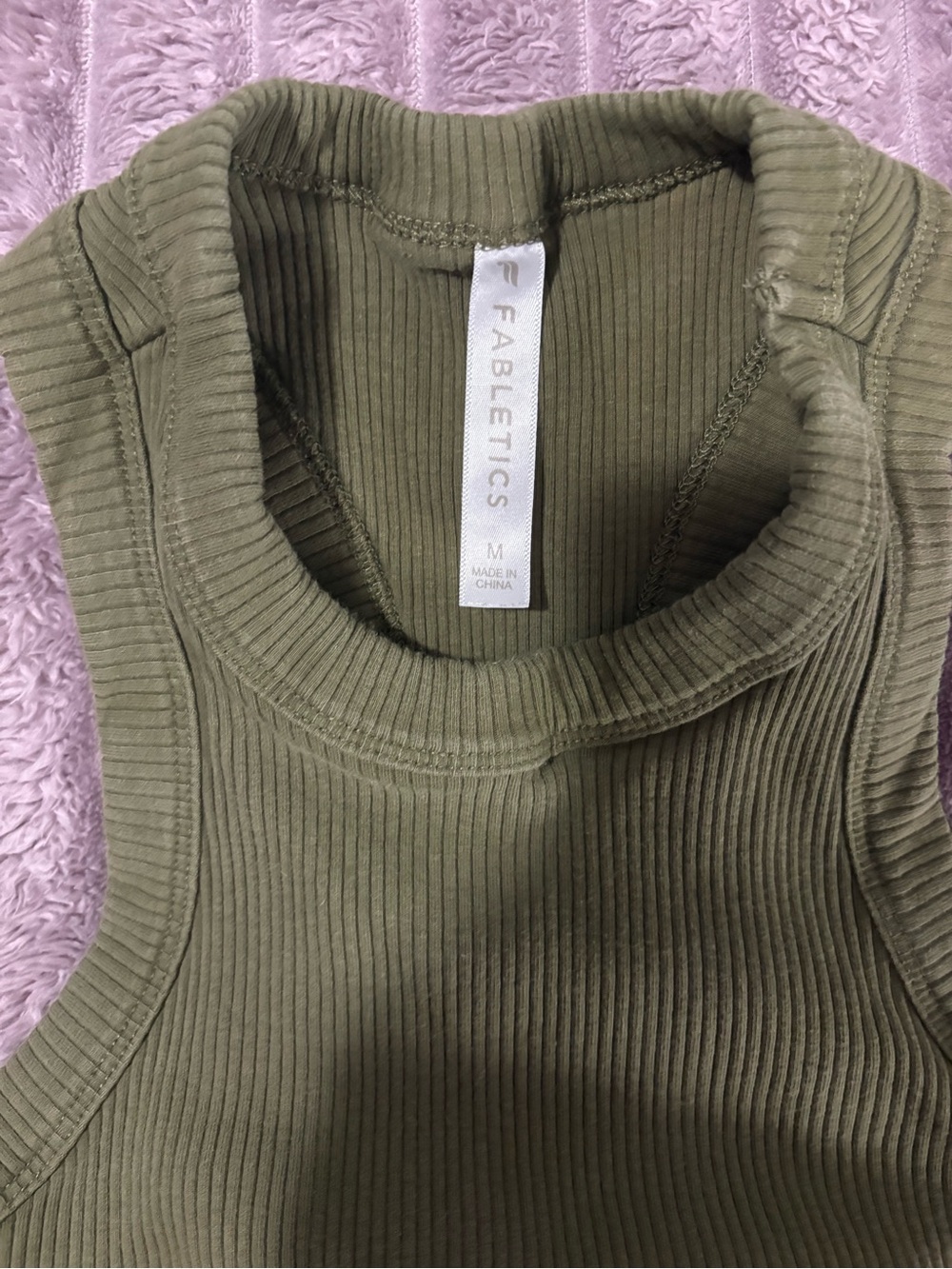 Fabletics Olive Ribbed Racerback Tank - Picture 2 of 4